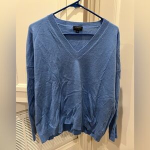 J. Crew blue cashmere v-neck sweater